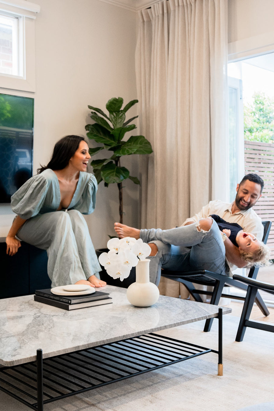Zoe & Benji Marshall's home, dressed in drapeCo curtains